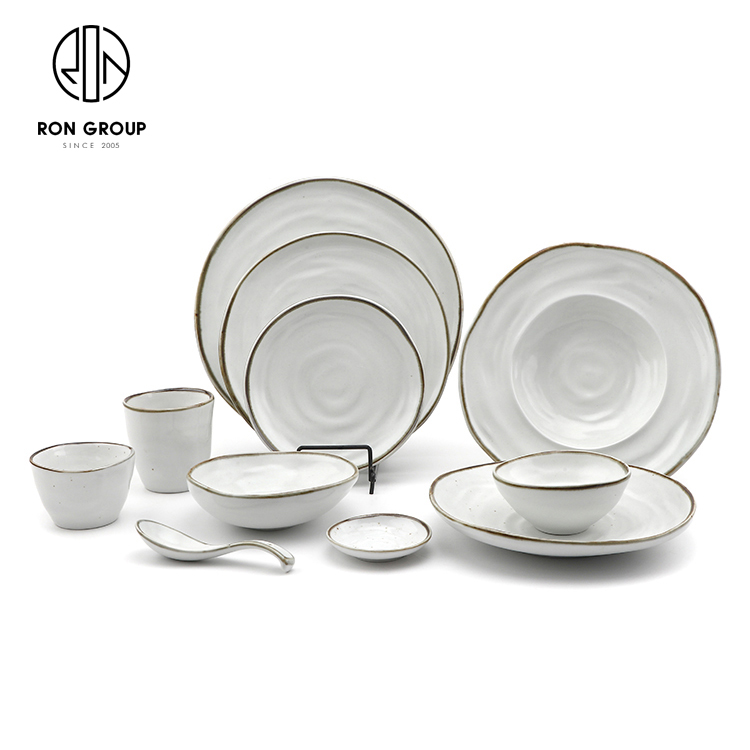 Rustic White Irregular Porcelain Dinnerware Set