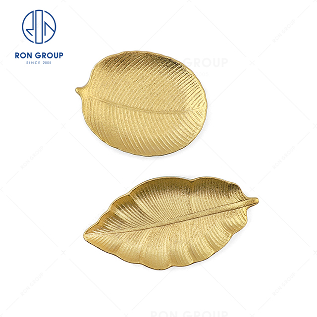 Hot sale popular high-grade hotel restaurant wedding banquet tableware delicate textured ceramic Banana Leaf Plate