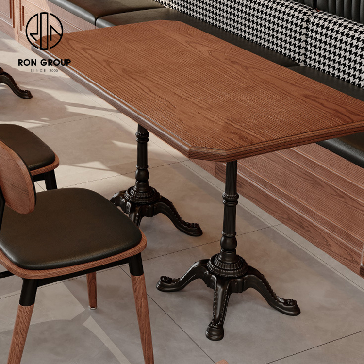 Commercial Wooden Booth Seating with Leather Bench for Café and Restaurant Interiors