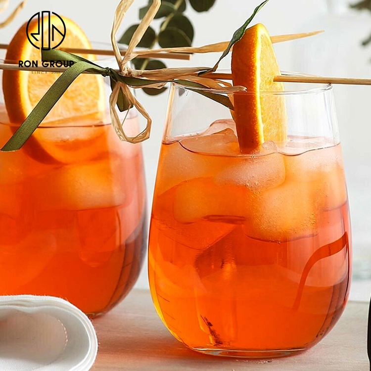 Cheap price simple tumbler transparent egg shape 360ml juice cold drinking glass