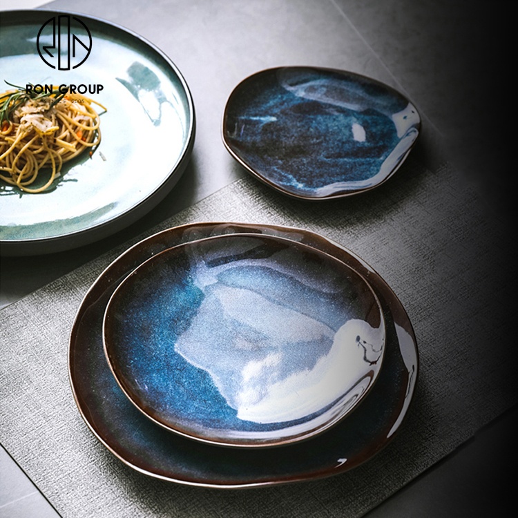Custom hotel ceramic dish dinnerware  serving restaurant dinner plates sets dinnerware modern