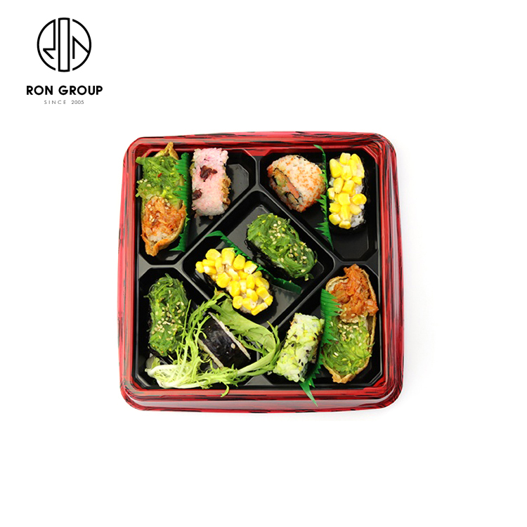 Airtight Plastic Sushi Takeaway Box — Durable Restaurant-Grade Food Container for Bento and Delivery Packaging