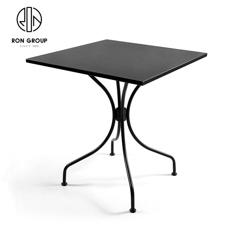 Good Quality Custom Hotel Home Bar Garden Cafe Shop Dining Room Restaurant Furniture Rectangular Metal Aluminum Outdoor Tables