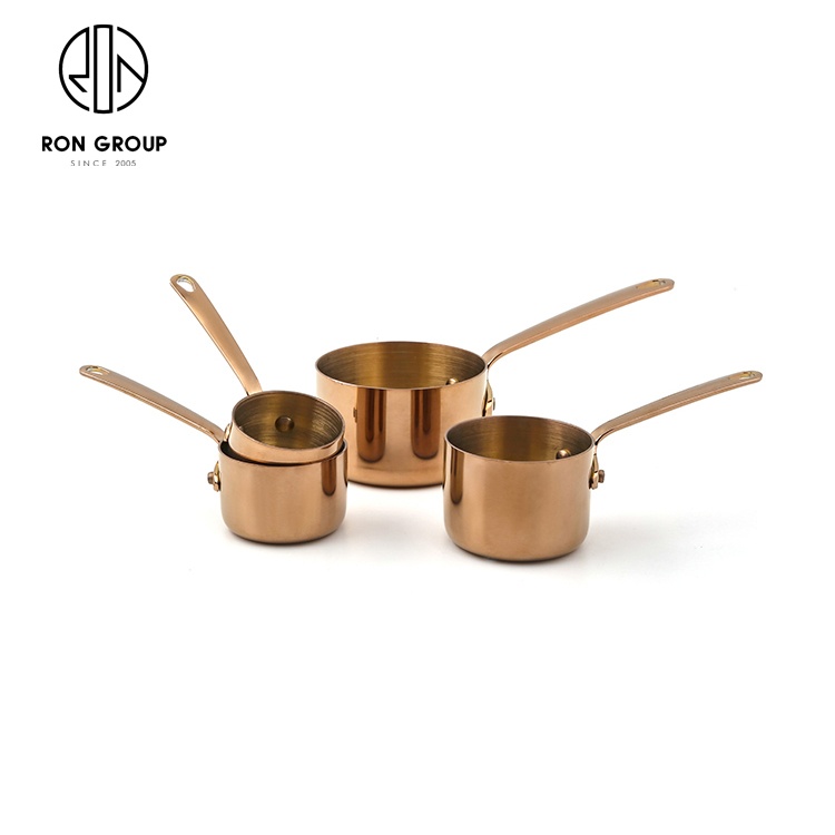 Restaurant wholesale Stainless Steel Non Stick Cookware Sets Kitchenware Cooking Kitchen Gold Copper Pots Set