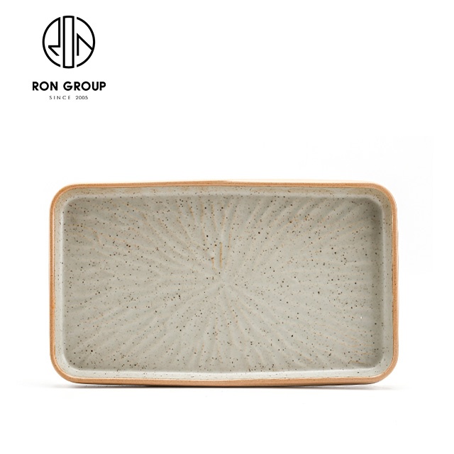 Restaurant Banquet Serving Dishes Clay Square Dishware Dinnerware Pasta Entrees Steak Food Crockery Terracotta Ceramic Plate