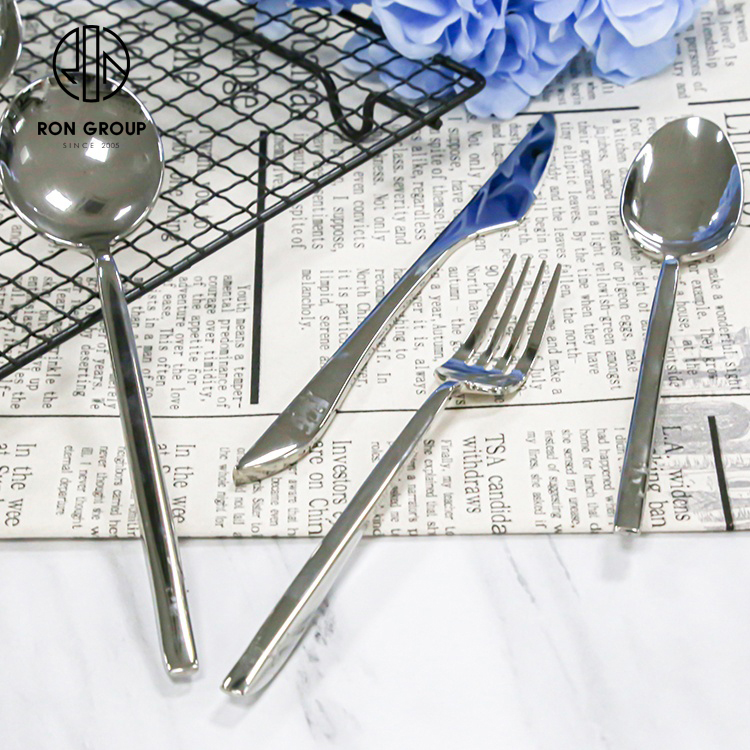 Wholesale Restaurant Buffet Banquet Party Cutlery Stainless Steel Silverware Durable Spoon Knife Fruit Fork Flatware Sets