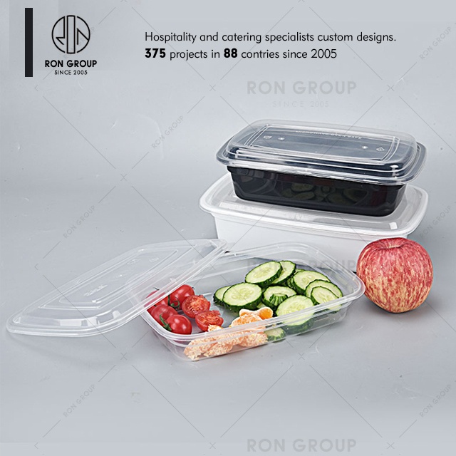 Eco Friendly Restaurant Packing Use Reusable Lunch Box Rectangular Plastic Microwave Disposable PP Takeaway Food Container