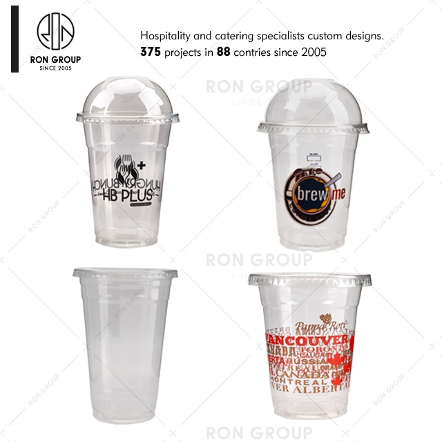 Restaurant supplier food grade boba milktea cups bubble tea cup disposable pp clear transparent plastic cups custom logo printed