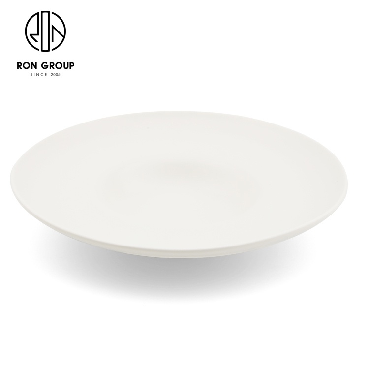 Hot selling nordic white hotel dinnerware creamic restaurant round catering plates