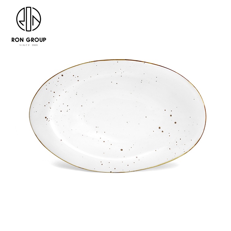 High quality hotel white egg shaped plate dinnerware ceramic dish