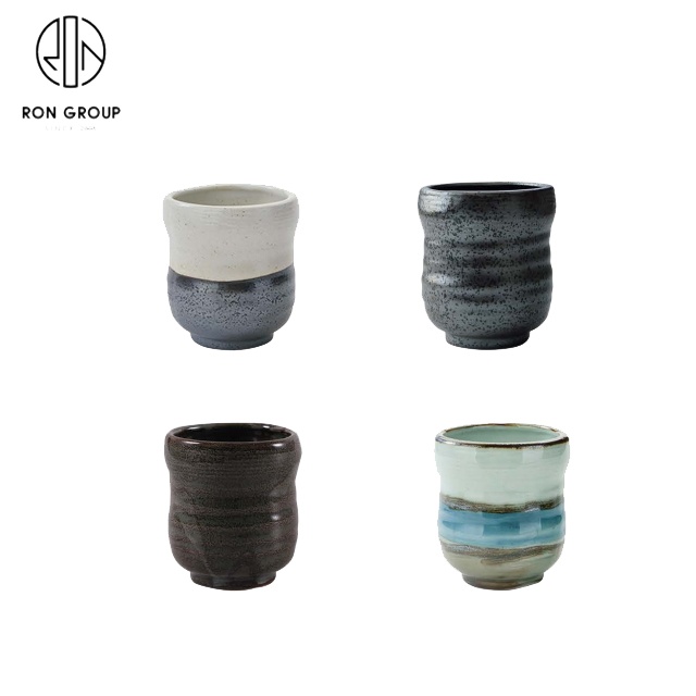 Restaurant supplier wholesale Japanese style porcelain water mug handmade ceramic coffee tea cup without handle