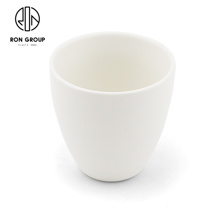 Custom Logo Restaurant Cafe Drinkware High Temperature Sublimate Hot Water Mug Simple White Tea Cup Ceramic Mug with No Handle