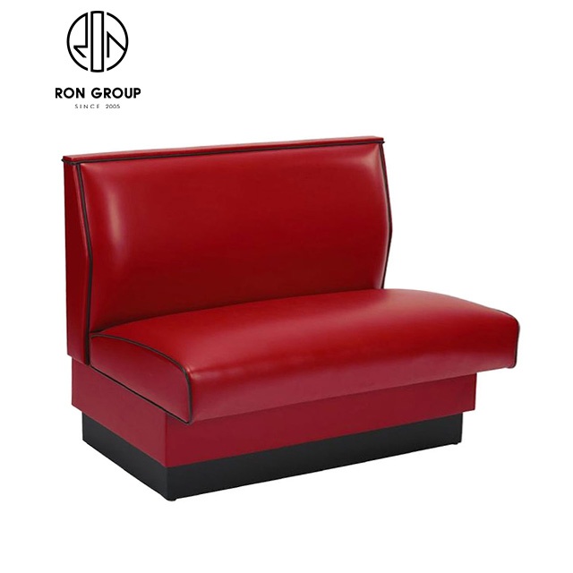 Wholesale Customize Indoor Modern Coffee Shop Furniture Wood Sofa Set Bench Restaurant Red Leather PU Booth Seating for Sale