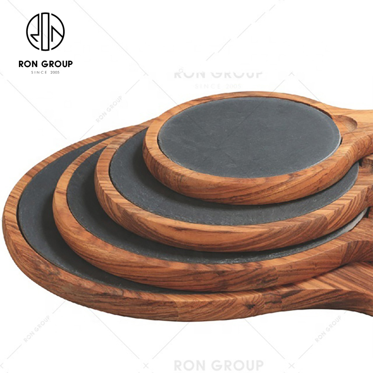 Customized Wholesale Restaurant Kitchen Round Wood Slate Pizza Plate Chopping Cheese Serving Boards Wooden Cutting Pizza Boards
