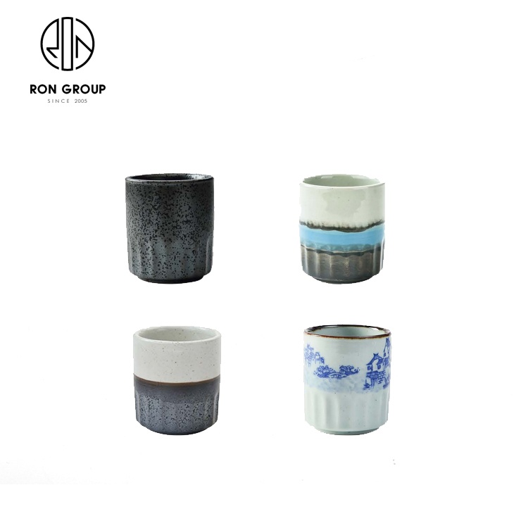 Wholesale manufacturer coffee shop restaurant using Japanese style porcelain cups 120ml handmade ceramic coffee mug