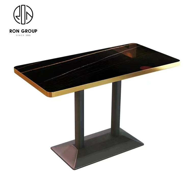 Wholesales  American industrial vintage restaurant coffee slate table fast food modern metal dining chairs and tables sets