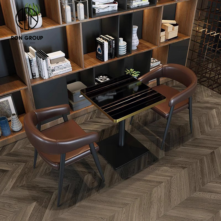 Wholesales  American industrial vintage restaurant coffee slate table fast food modern metal dining chairs and tables sets