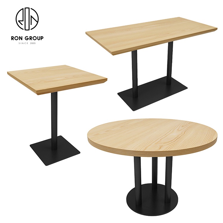 Square coffee shop fast food commercial cafe wood leather restaurant sofa bench furniture table and chairs booth seating set