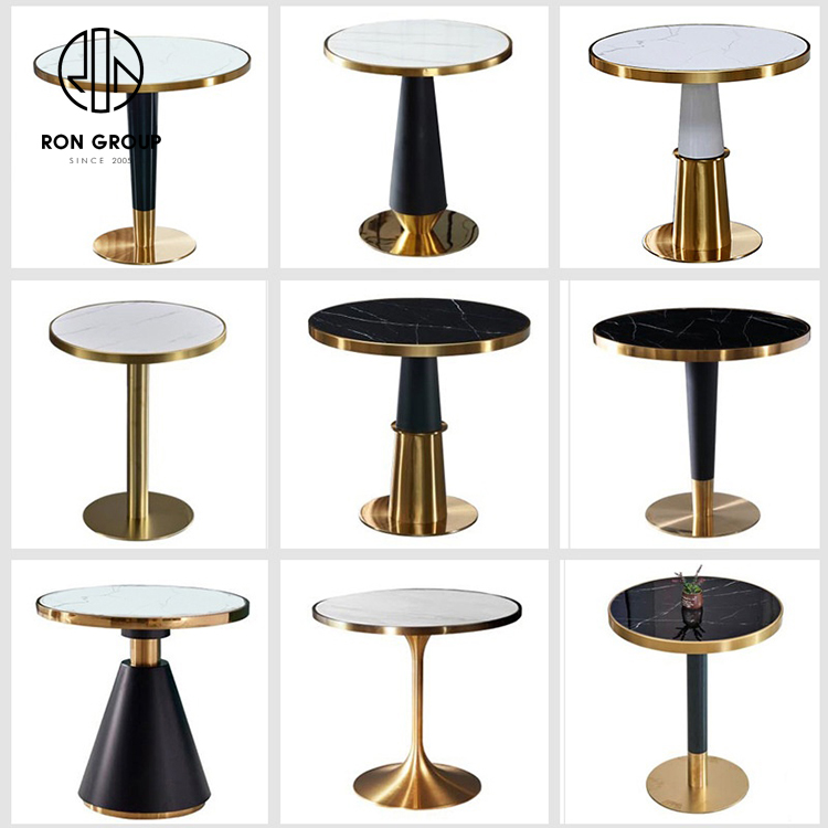 High end OEM artificial stone slate cafe shop bar pub furniture set fast food restaurant dinning table