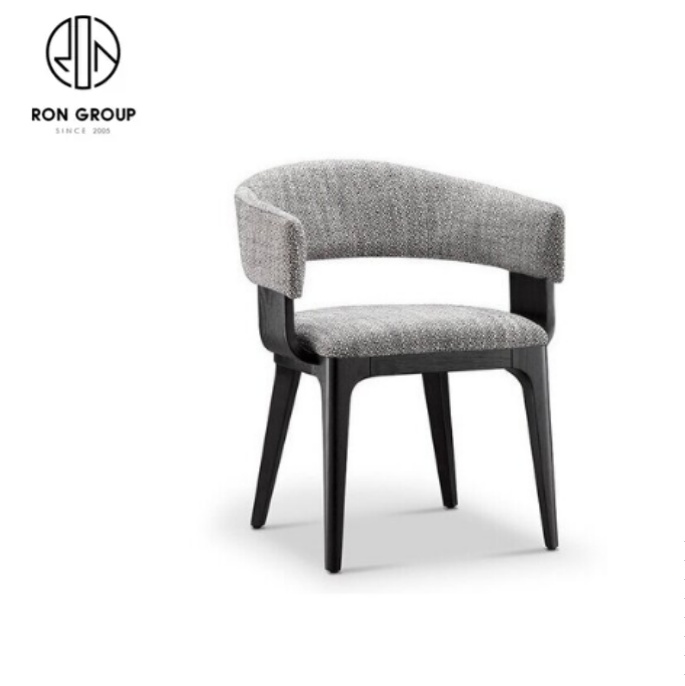 Luxury bottom tufted dining chair for restaurant modern wood dining chairs with arm