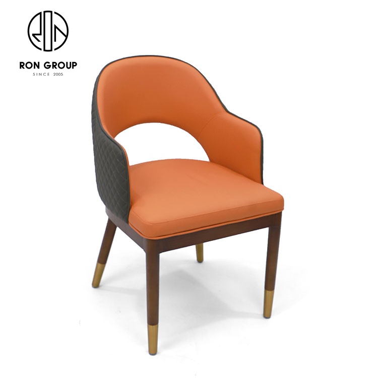 Contemporary Design White Wax Wood Dining Chairs with PU Leather Soft Pack Restaurant Hotel Use Living Room Bedroom Hall