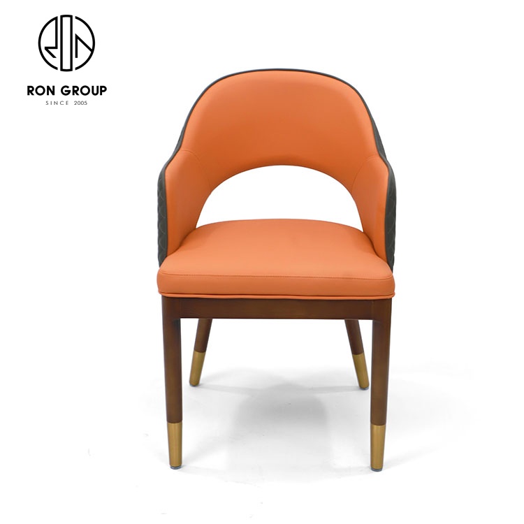 Contemporary Design White Wax Wood Dining Chairs with PU Leather Soft Pack Restaurant Hotel Use Living Room Bedroom Hall