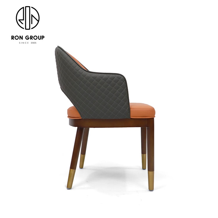 Contemporary Design White Wax Wood Dining Chairs with PU Leather Soft Pack Restaurant Hotel Use Living Room Bedroom Hall