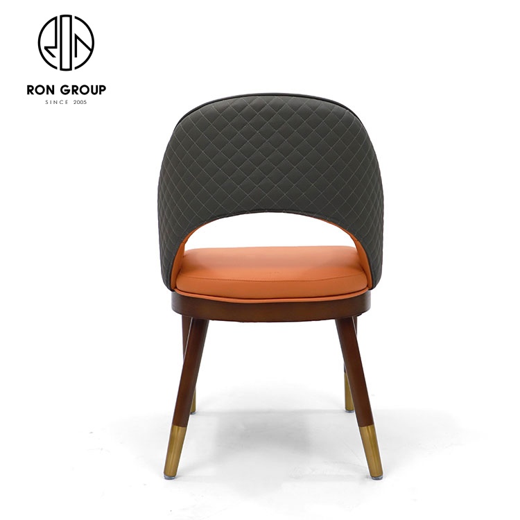 Contemporary Design White Wax Wood Dining Chairs with PU Leather Soft Pack Restaurant Hotel Use Living Room Bedroom Hall