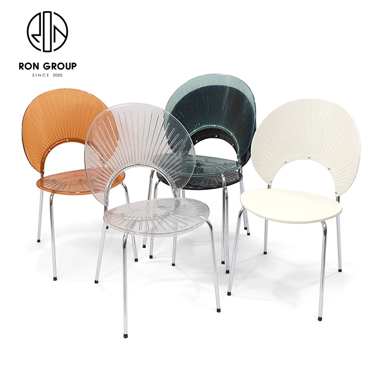 Lightweight Waterproof White & Black Chair ABS Acrylic Stackable Home Furniture for Events Parties Hotels