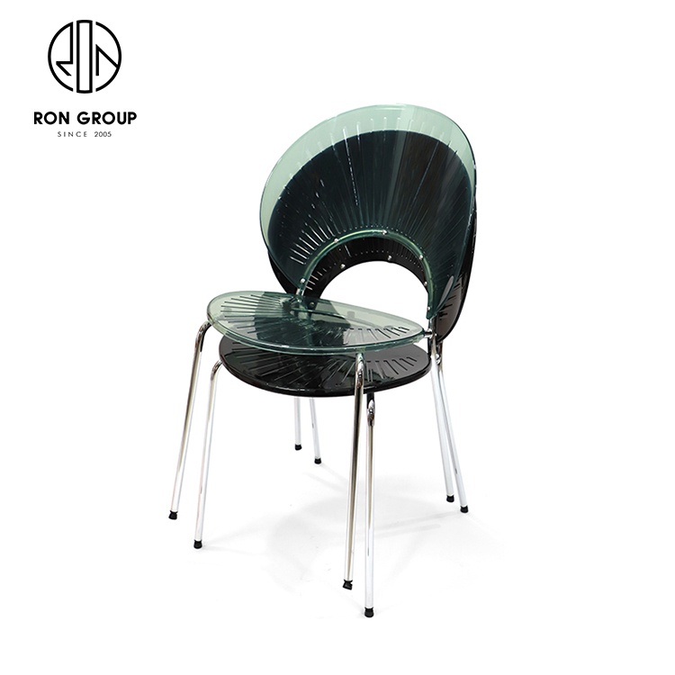 Lightweight Waterproof White & Black Chair ABS Acrylic Stackable Home Furniture for Events Parties Hotels
