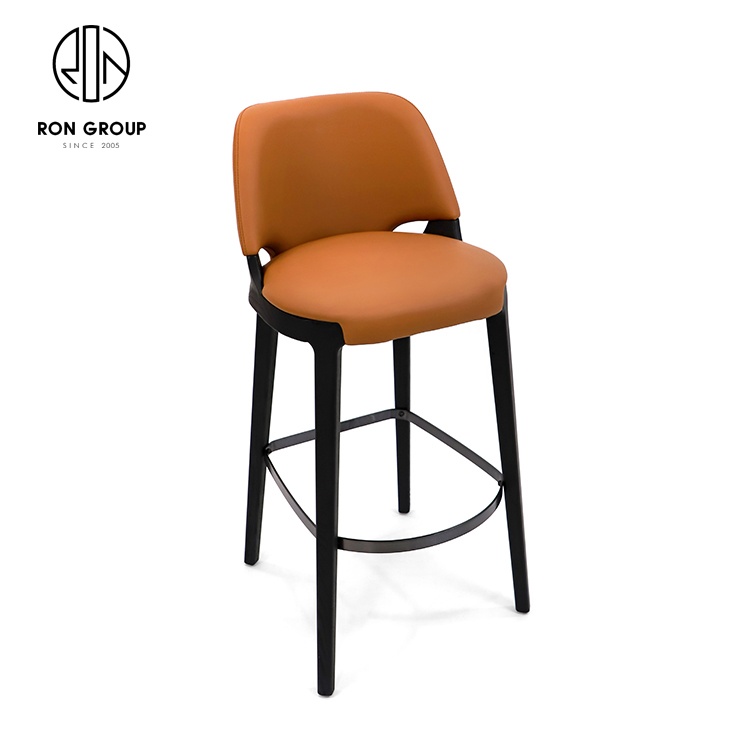 High Quality PU Soft Bar Chair Modern Iron High Bar Stool for Pub Cafe Restaurant Hall Dinning Furniture