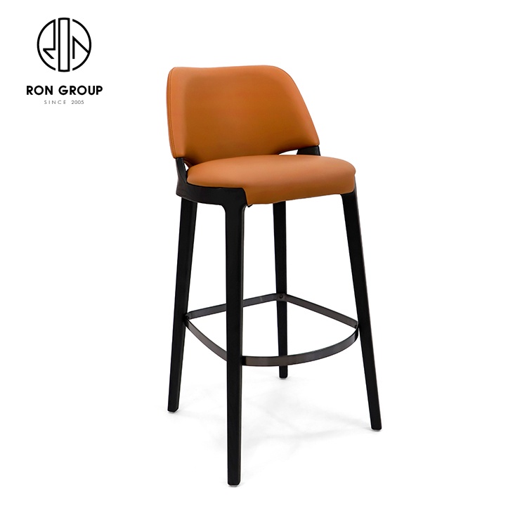 High Quality PU Soft Bar Chair Modern Iron High Bar Stool for Pub Cafe Restaurant Hall Dinning Furniture