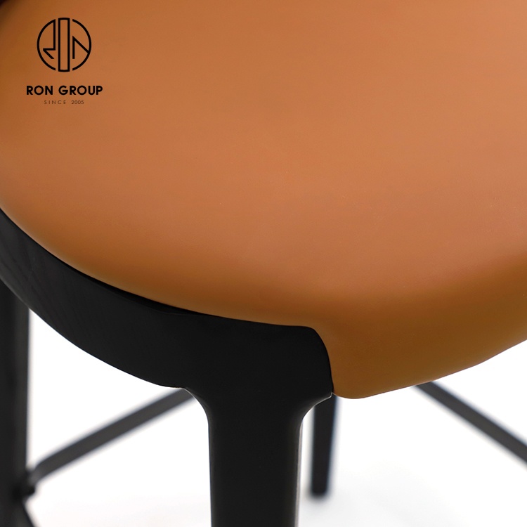 High Quality PU Soft Bar Chair Modern Iron High Bar Stool for Pub Cafe Restaurant Hall Dinning Furniture
