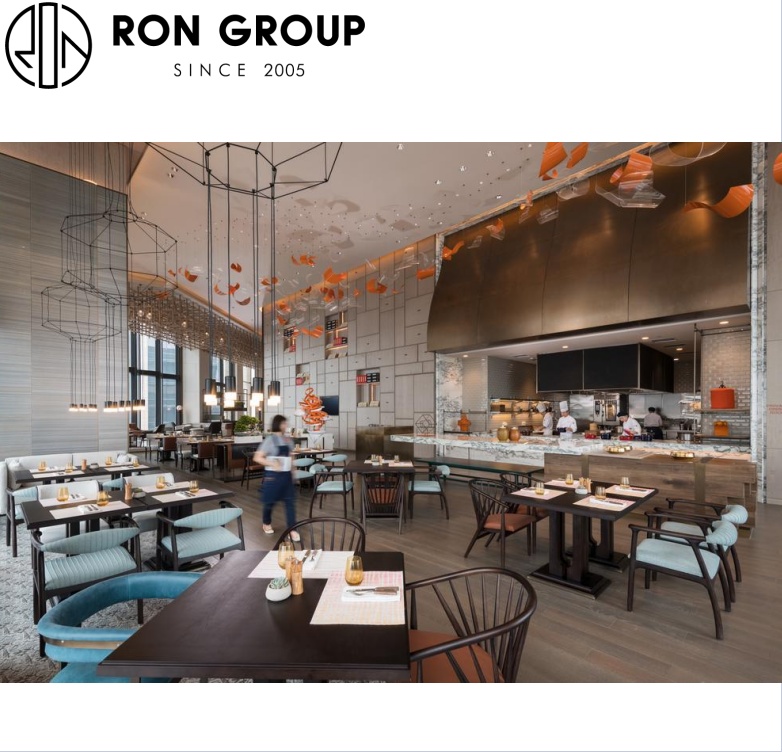 Custom made Hotel Restaurant solid wood Furniture Dining  tables and Chairs Modern Restaurant Furniture Sets