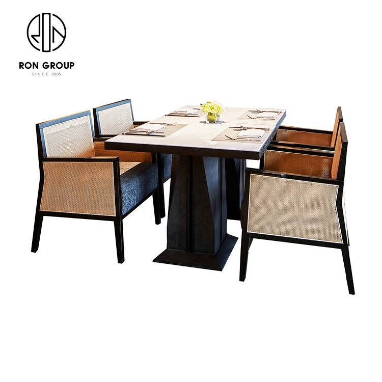Custom made restaurant furniture high end Hospitality Dining Table and Chairs Sets Modern Hotel Restaurant Apartment Furniture