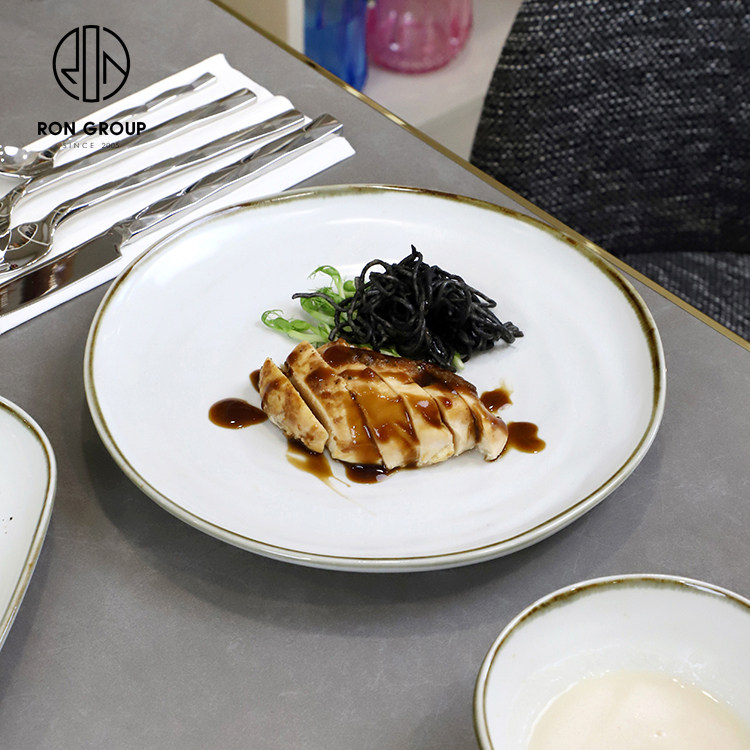 Minimalist Round White Melamine Salad Dinner Plate