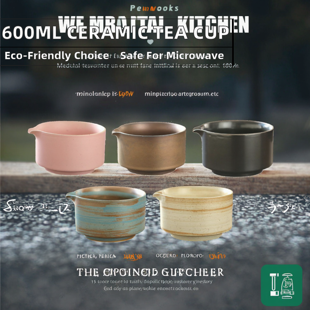 600ml Hand-Crafted Japanese Ceramic Matcha Bowl - Sustainable Zen Style Tea Cup