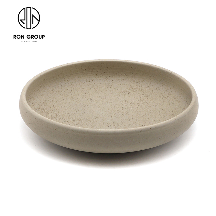 Minimalist Speckled Melamine Soup Bowl & Side Plate for Commercial Catering
