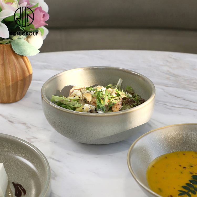 Wholesales Green Modern Matte Celadon Melamine Salad Bowl for High-Traffic Restaurant Service
