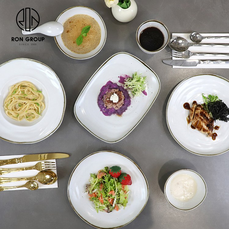 Rustic White Irregular Porcelain Dinnerware Set
