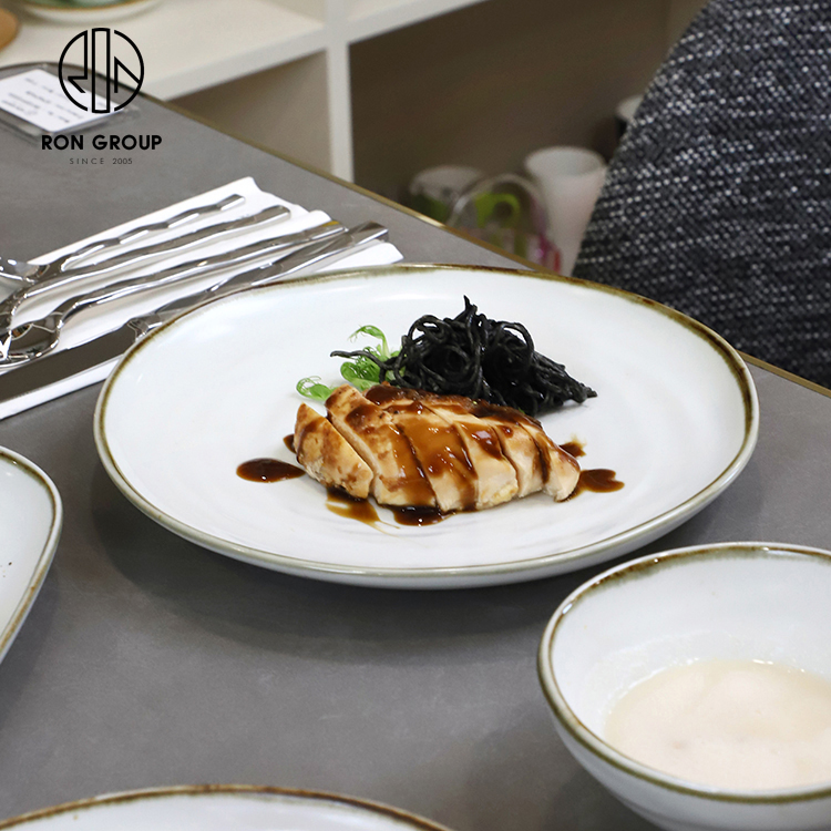 Minimalist Round White Melamine Salad Dinner Plate