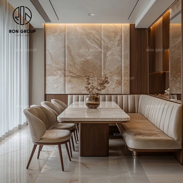 Modern Velvet Integrated Restaurant Furniture Set