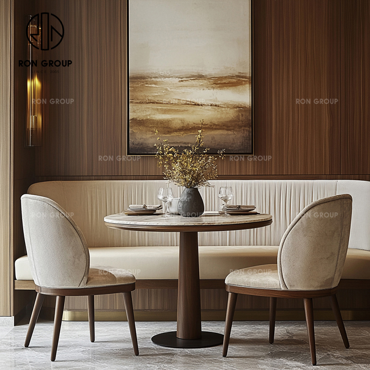 Modern Velvet Integrated Restaurant Furniture Set