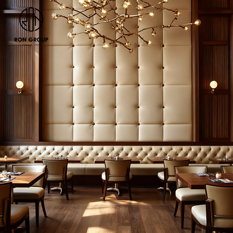 Luxury Tufted Leather Integrated Restaurant Furniture