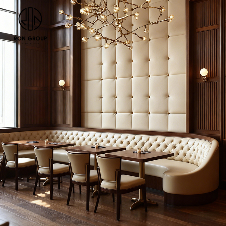 Luxury Tufted Leather Integrated Restaurant Furniture