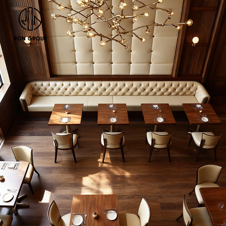 Luxury Tufted Leather Integrated Restaurant Furniture