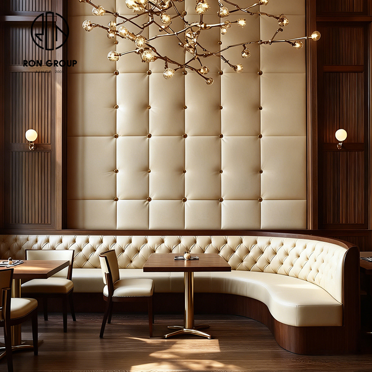 Luxury Tufted Leather Integrated Restaurant Furniture