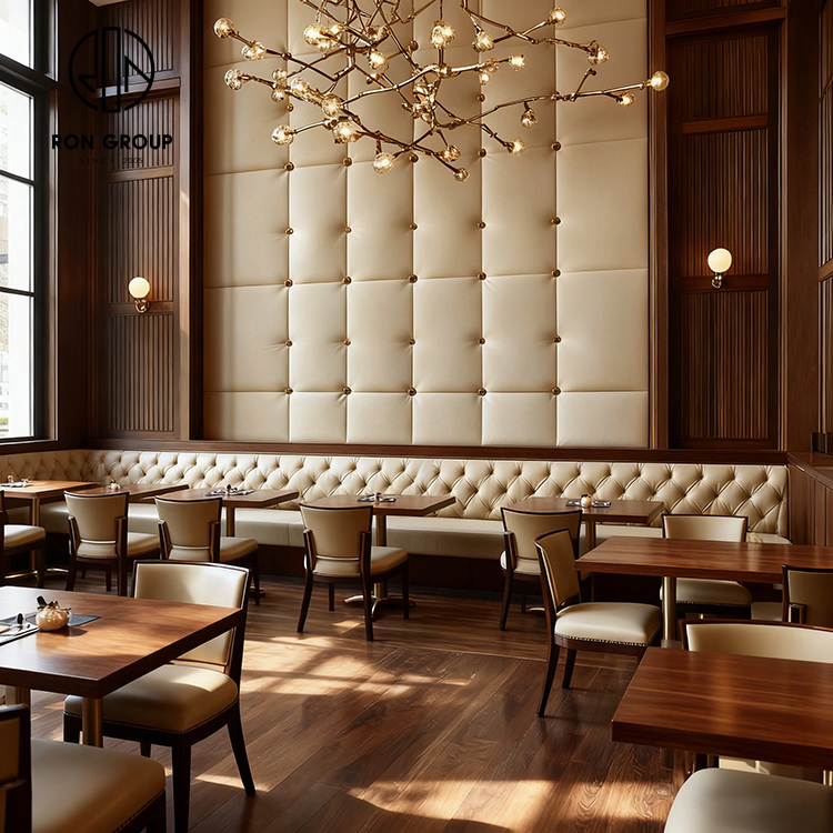 Luxury Tufted Leather Integrated Restaurant Furniture
