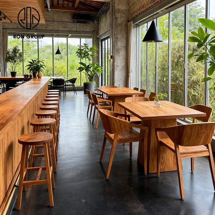 Eco-friendly Solid Wood Round Restaurant Booth Set