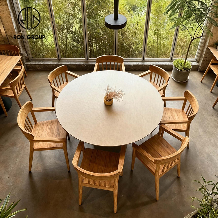 Eco-friendly Solid Wood Round Restaurant Booth Set